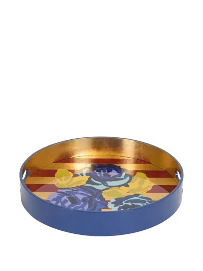 Lisa Corti Nizam Floral-print Tray In Blue