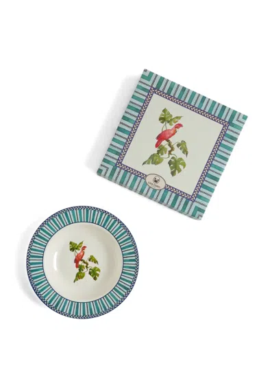 Lisa Corti Parrot-motif Soup Plate In Multi