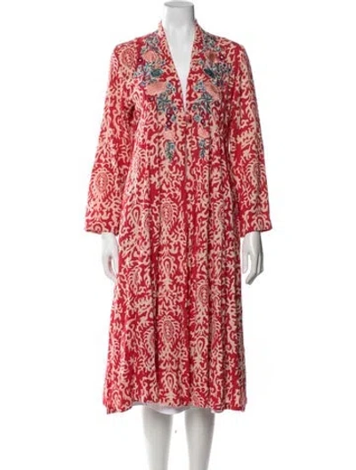 Pre-owned Lisa Corti Patterned Jacket In Red