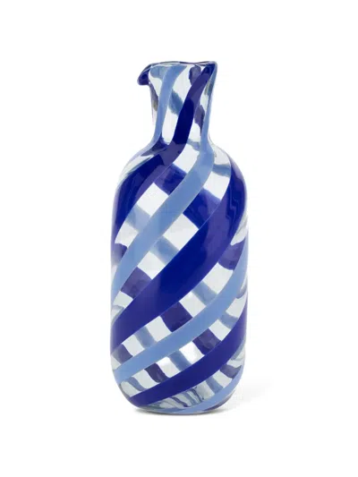 Lisa Corti Pervinch Patterned Glass Bottle In Blue
