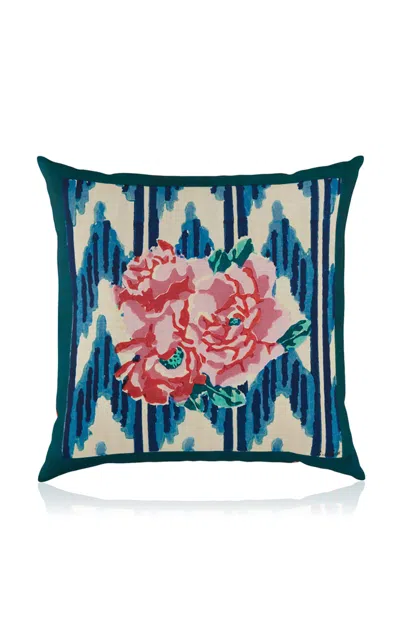 Lisa Corti - Pillow Cover 45x45 Nina Rose Mint - Green In Blue