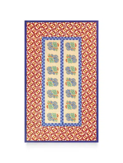 Lisa Corti Positano Floral-print Tablecloth In Red