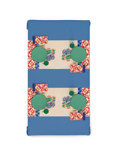Lisa Corti Positano Red Tiles Table Runner In Neutral