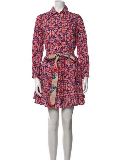 Pre-owned Lisa Corti Printed Mini Dress W/ Tags In Pink