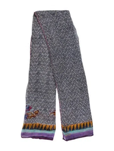 Pre-owned Lisa Corti Printed Scarf In Blue
