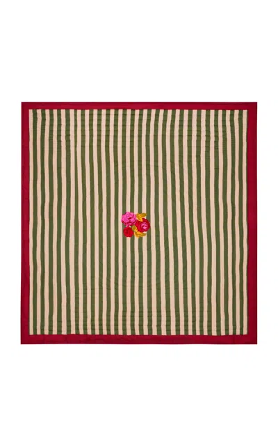Lisa Corti - Quilt 250x270 Nizam Stripes Green-natural - Multi