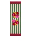 Lisa Corti Rose-print Striped Table Runner In Multi