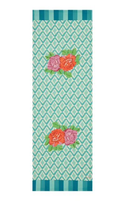 Lisa Corti - Runner 50x150 Hima Big Flw Turquoise - Turquoise In Multi