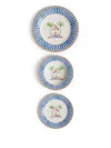 Lisa Corti Set Of 3 Sariska Plataes In White