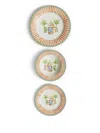 Lisa Corti Set Of 3 Sariska Plataes In White