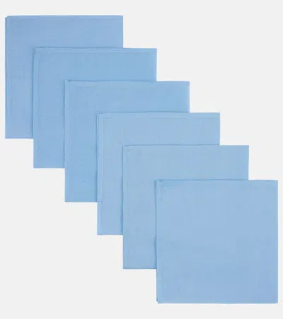 Lisa Corti Set Aus Sechs Servietten In Blau