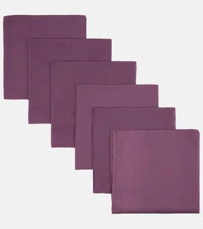 Lisa Corti Set Aus Sechs Servietten In Lila