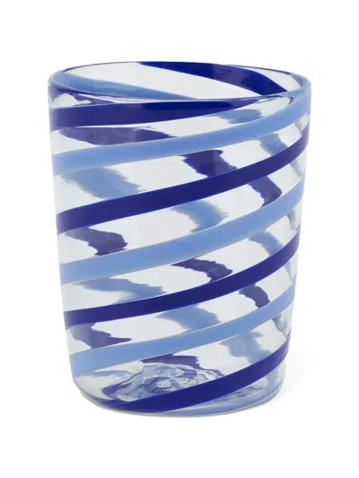 Lisa Corti Striped Pervinch Glass In Blue