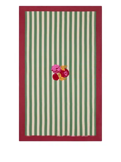 Lisa Corti Striped Tablecloth In Green