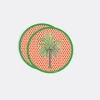 Lisa Corti Hima Palm Lacquered Cork Round Placemat In Red