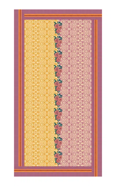 Lisa Corti - Tablecloth Dam Dam 180x350 Lilac-gold - Multi In Brown