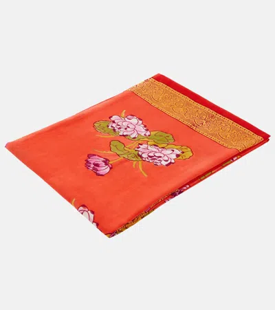 Lisa Corti Strandhandtuch Tea Flower In Orange