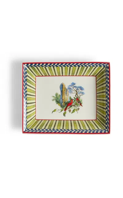 Lisa Corti - Vide Poche 19;5x15;5 Porcelain Jungle Parrot Green 19;5x15;5 - Green In Multi