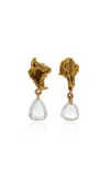 Lisa Eisner Cartouche Gold Nugget And Diamond Earrings