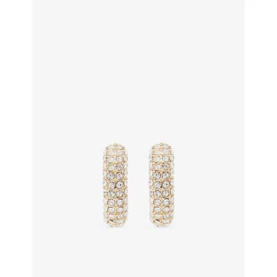 Lisa Gozlan Womens Crystal-embellished 18ct Gold-plated Brass Huggies