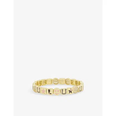 Lisa Gozlan Womens  Dallas City 18ct Yellow Gold-plated Brass And Cubic Zirconia Bracelet