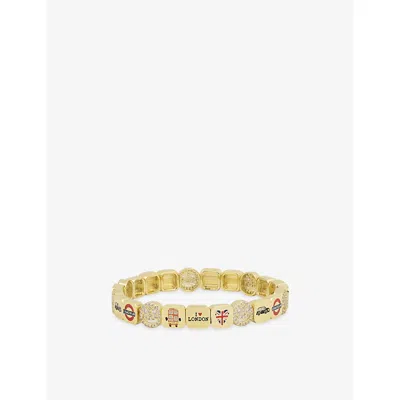 Lisa Gozlan Womens  London City 18ct Yellow Gold-plated Brass And Cubic Zirconia Bracelet