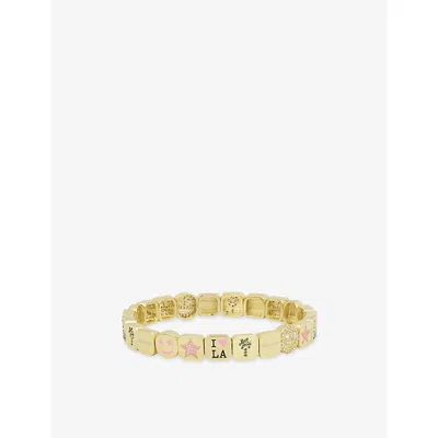 Lisa Gozlan Womens  Los Angeles City 18ct Yellow Gold-plated Brass And Cubic Zirconia Bracelet
