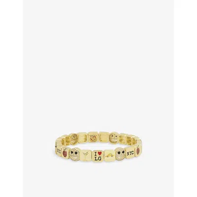 Lisa Gozlan Womens  New York City 18ct Yellow Gold-plated Brass And Cubic Zirconia Bracelet