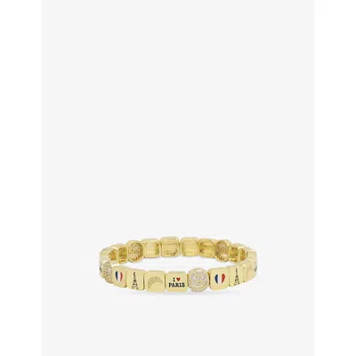 Lisa Gozlan Womens  Paris City 18ct Yellow Gold-plated Brass And Cubic Zirconia Bracelet