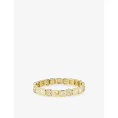 Lisa Gozlan Womens  The Celebration 18ct Yellow Gold-plated Brass And Cubic Zirconia Bracelet In Yellow Gold / White