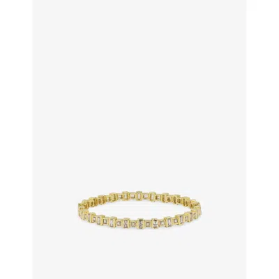 Lisa Gozlan Womens  The Duo Flex 18ct Yellow Gold-plated Brass And Cubic Zirconia Tennis Bracelet