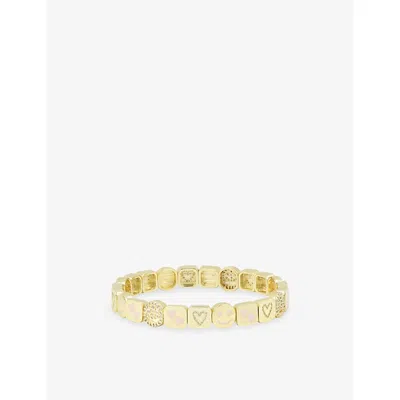 Lisa Gozlan Womens  The Lover 18ct Yellow Gold-plated Brass And Cubic Zirconia Bracelet