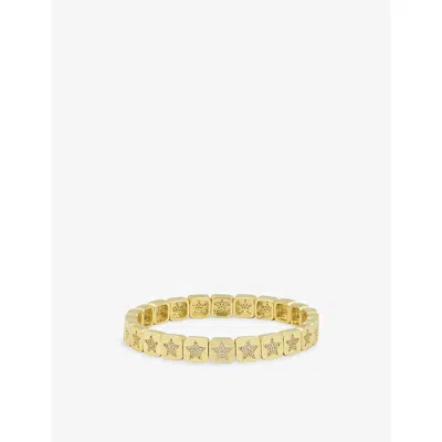 Lisa Gozlan Womens  The Pavé Star 18ct Yellow Gold-plated Brass And Cubic Zirconia Bracelet