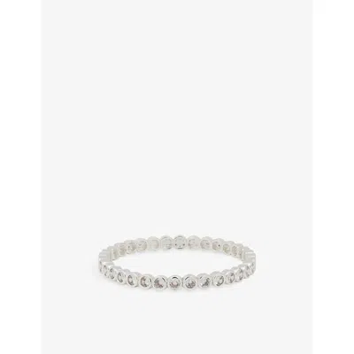 Lisa Gozlan Womens  The Round Sterling Silver-plated Brass And Cubic Zirconia Tennis Bracelet