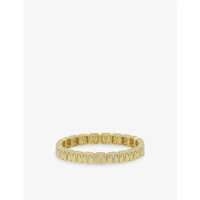 Lisa Gozlan Womens  The Zodiac Aries 18ct Yellow Gold-plated Brass And Cubic Zirconia Bracelet