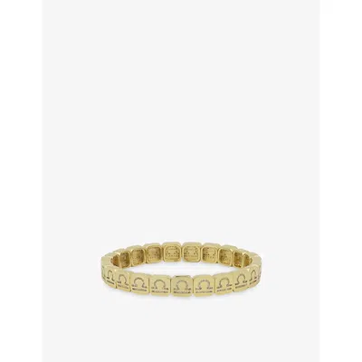Lisa Gozlan Womens  The Zodiac Libra 18ct Yellow Gold-plated Brass And Cubic Zirconia Bracelet