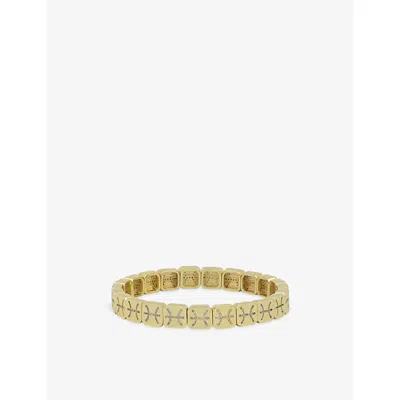 Lisa Gozlan Womens  The Zodiac Pisces 18ct Yellow Gold-plated Brass And Cubic Zirconia Bracelet