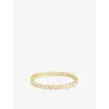 Lisa Gozlan Womens Mini Round Jewel Mixer 18ct Yellow Gold-plated Brass And Cubic Zirconia Ring In Gold