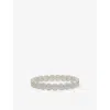 Lisa Gozlan Womens Silver / Pink The Pavé The Happy Face 18ct Silver Plated Brass And Cubic Zirconia Bracelet In Multi
