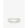 Lisa Gozlan Womens Silver / White The Pavé The Happy Face 18ct Silver Plated Brass And Cubic Zirconia Bracelet