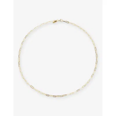 Lisa Gozlan Womens Small Paperclip Chain 14ct-gold Plated Sterling-silver Necklace