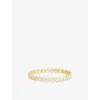 Lisa Gozlan Womens  The Mini Pavé Happy Face 18ct Yellow Gold-plated Brass And Cubic Zirconia Bracele