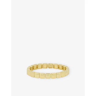 Lisa Gozlan Womens The Puffed Heart 18ct Yellow Gold Plated Brass Bracelet