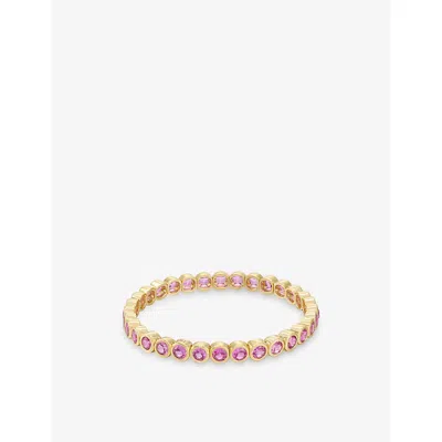 Lisa Gozlan Womens The Round 18ct Yellow Gold-plated Brass And Cubic Zirconia Tennis Bracelet Yellow Gold / Rose