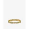 Lisa Gozlan Womens Yellow Gold / Green The Pavé The Happy Face 18ct Yellow Gold Plated Brass And Cubic Zirconia 