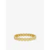 Lisa Gozlan Womens Yellow Gold / White The Gemstone The Happy Face 18ct Yellow Gold Plated Brass And Gemstone Br