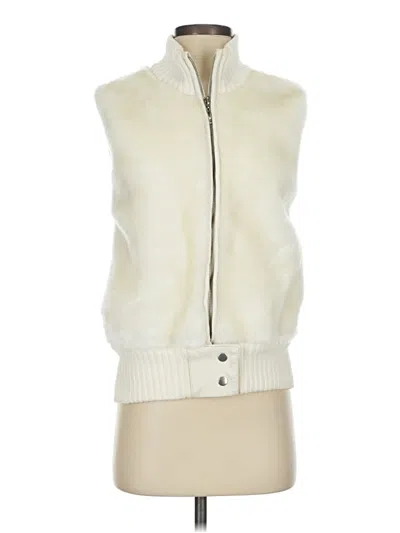 Pre-owned Lisa International Faux Fur Vest In White