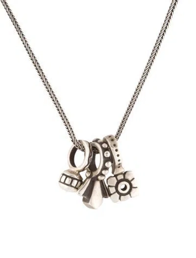 Pre-owned Lisa Jenks Charm Pendant Necklace, 16.75" In Multi