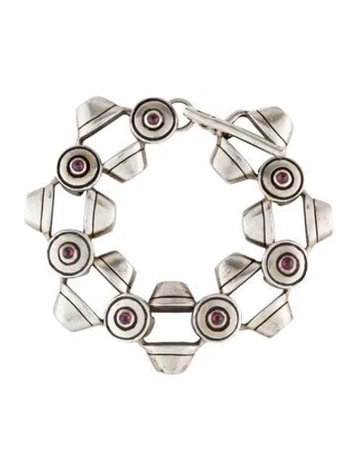 Pre-owned Lisa Jenks Resin Link Bracelet, 6.75" In Purple