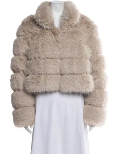 Pre-owned Lisa Maree Faux Fur Jacket In Neutrals